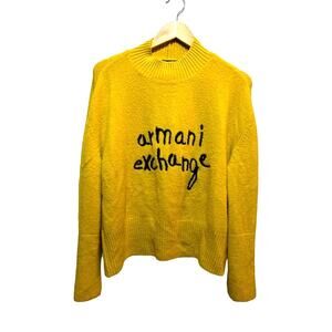 Armani Exchange yellow sweater high neck long sleeved sz XL NWOT
